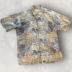 Tori Richard Shirt Brown Tribal Button Up Casual Comfort Mens Medium M